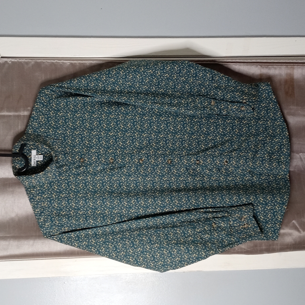 Bar III - 100% Cotton Shirt Teal/Gold (15-15.5 Neck/ 32-33 Sleeves)
